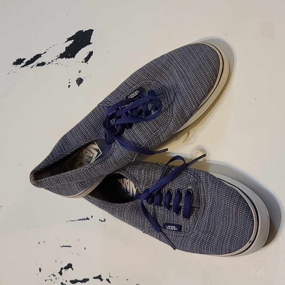 Vans Unisex Sneakers Navy/White Fabric‎ Size Mens 6 Womens 7.5 GUC